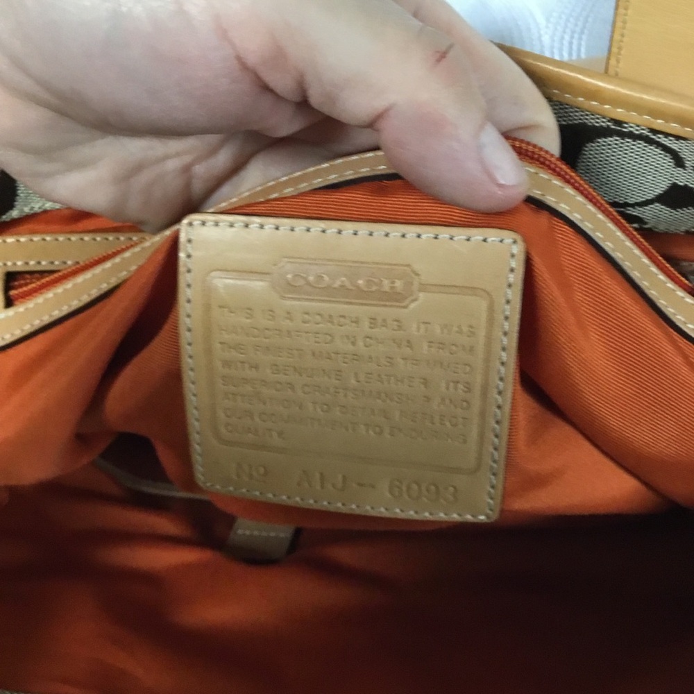 Coach Signature Canvas Tote in Tan and Brown - Picture 2 of 15